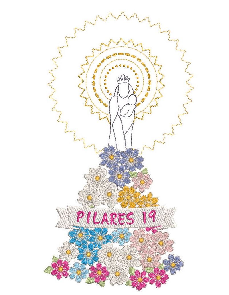 Camiseta de la Virgen del Pilar para adultos ⋆ Bordado personalizado