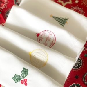 servilletas de navidad bordadas