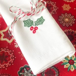 servilletas de navidad bordadas